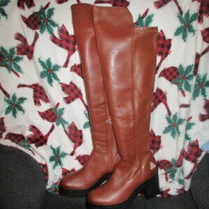 Gianni Bini GB Over The Knee High Lug Block Riding heels Boots NWOT size 6